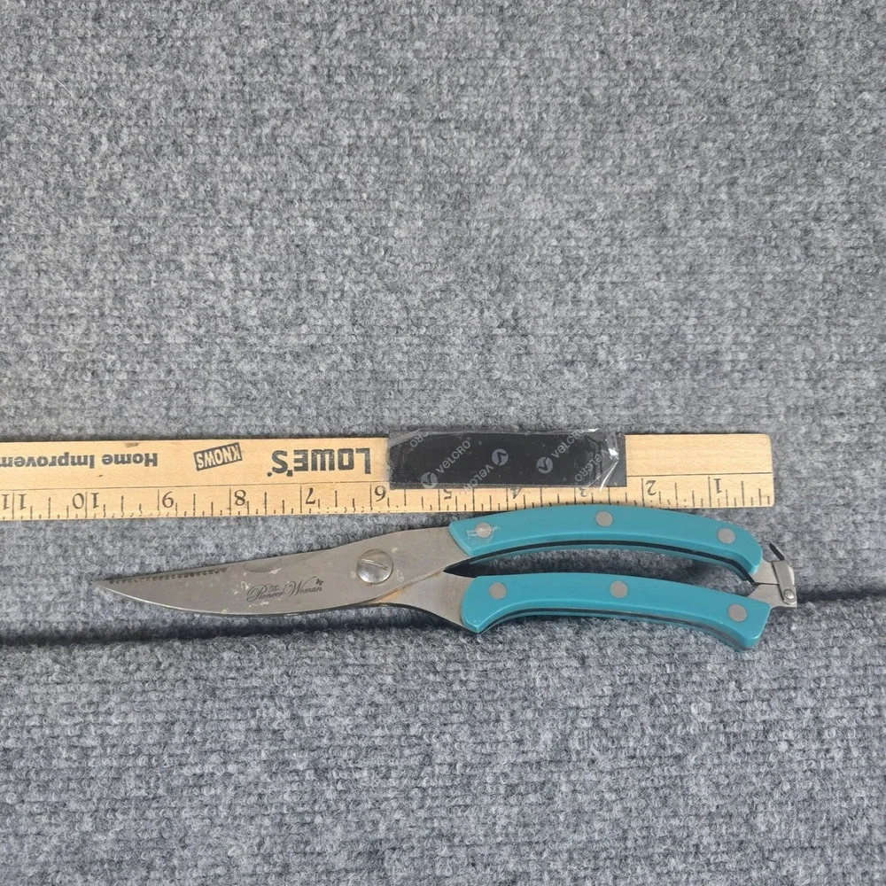 The Pioneer Woman Kitchen Shears Turquoise Handle‎ Serrated Blade Multi-tool